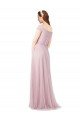 Affordable Off the Shoulder Long A-Line Tulle Bridesmaid Dress