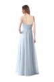 Affordable Wrapped Ruched Natural Waist Slim Soft Tulle Bridesmaid Dress