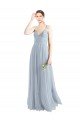 Affordable Spaghetti Straps V-Neck Slim A-Line Tulle Bridesmaid Dress