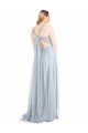 Affordable Sweetheart Spaghetti Straps Long Tulle Bridesmaid Dress with Criss Cross Back