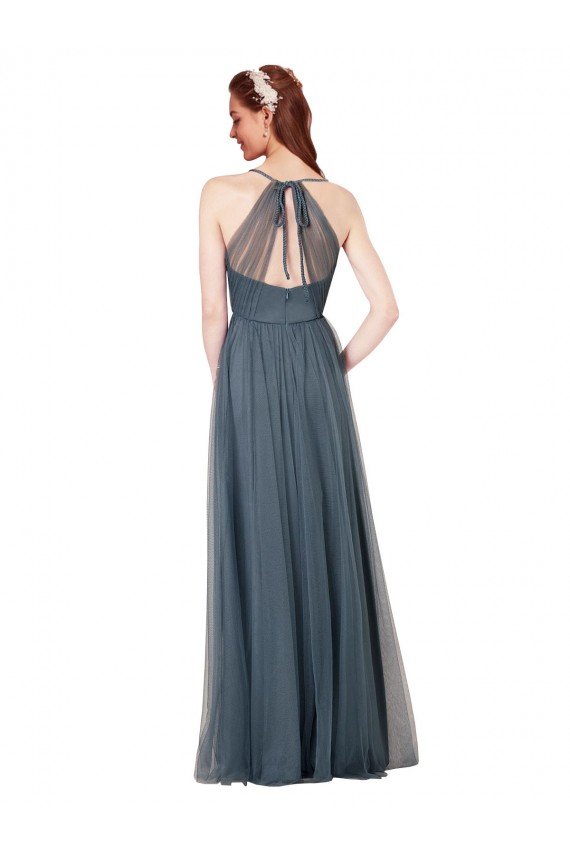 Affordable Beach-inspired Sweetheart Tulle Long Bridesmaid Dress