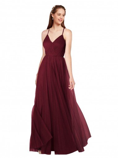 Affordable Beach-inspired Sweetheart Tulle Long Bridesmaid Dress