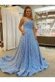 Affordable A-Line Scoop Sleeveless Long Court Train Velvet Sequin Prom Dress