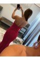 Affordable Sweetheart Sleeveless Long Sweep Train Velvet Sequin Prom Dress
