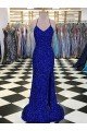 Affordable V-Neck Sleeveless Long Velvet Sequin Prom Dress
