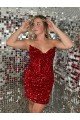 Affordable Sweetheart Sleeveless Short Velvet Sequin Prom Dress