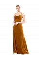 Affordable Long Velvet Cowl Neck Slip Bridesmaid Dress / Prom Dress