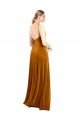 Affordable Long Velvet Cowl Neck Slip Bridesmaid Dress / Prom Dress