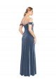 Affordable Draped Sleeves Wide Scoop Neck Off the Shoulder Velvet Bridesmaid Dress / Prom Dress