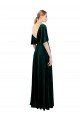 Affordable Deep V-Neck Flutter Sleeves Long Velvet Wrap Bridesmaid Dress / Prom Dress