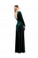 Affordable Plunging V-Neckline Long Sleeves Open Back Velvet Bridesmaid Dress / Prom Dress