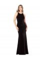 Affordable Vintage Velvet High Neck Formal Bridesmaid Dress / Prom Dress with Strappy Back
