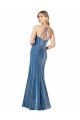 Affordable Vintage Velvet High Neck Formal Bridesmaid Dress / Prom Dress with Strappy Back