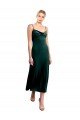 Affordable Midi Cocktail Length Cowl Neck Velvet Slip Bridesmaid Dress / Prom Dress