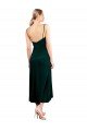 Affordable Midi Cocktail Length Cowl Neck Velvet Slip Bridesmaid Dress / Prom Dress