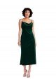 Affordable Midi Length Cowl Neck Formal Velvet Short Cocktail Slip Bridesmaid Dress / Prom Dress