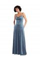Affordable Sleek Cowl Neck Velvet Maxi Bridesmaid Dress / Prom Dress with Pockets