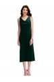 Affordable Cowl Neck Velvet Midi Cocktail Length Bridesmaid Dress / Prom Dress