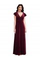 Affordable Flutter Sleeve Velvet Maxi Bridesmaid Dress / Prom Dress with Pockets
