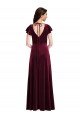 Affordable Flutter Sleeve Velvet Maxi Bridesmaid Dress / Prom Dress with Pockets