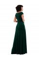 Affordable Cowl Neck Cap Sleeve Velvet Maxi Bridesmaid Dress / Prom Dress with Pockets