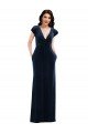 Affordable Flutter Sleeve Wrap Bodice Formal Velvet Maxi Bridesmaid Dress / Prom Dress with Pockets