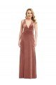 Affordable Plunging Neckline Formal Velvet Maxi Bridesmaid Dress / Prom Dress with Criss Cross Open Back