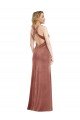 Affordable Plunging Neckline Formal Velvet Maxi Bridesmaid Dress / Prom Dress with Criss Cross Open Back