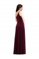 Affordable One Shoulder Spaghetti Strap Velvet Maxi Bridesmaid Dress / Prom Dress with Pockets