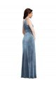 Affordable One Shoulder Draped Velvet Maxi Bridesmaid Dress / Prom Dress