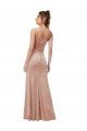 Affordable One Shoulder Formal Stretch Velvet Bridesmaid Dress / Prom Dress with Front Slit