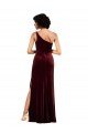Affordable Formal One Shoulder Floor-Length Velvet Bridesmaid Dress / Prom Dress