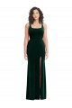 Affordable Square Neck Long Velvet Maxi Bridesmaid Dress / Prom Dress