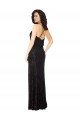 Affordable Floral Velvet Cowl Neck Bridesmaid Dress with Skirt Slit