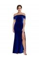 Affordable Full Length Long Formal Velvet Bridesmaid Dress / Prom Dress with Side Split