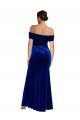 Affordable Full Length Long Formal Velvet Bridesmaid Dress / Prom Dress with Side Split