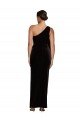Affordable One Shoulder Long Formal Velvet Bridesmaid Dress / Prom Dress with Side Split and Shoulder Tie