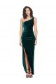 Affordable One Shoulder Velvet Front Wrap Bridesmaid Dress / Prom Dress 