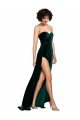 Affordable Sweetheart Fluid Velvet Bridesmaid Dress / Prom Dress with High Split
