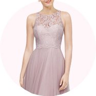 Affordable Illusion Neck Bridesmaid Dresses